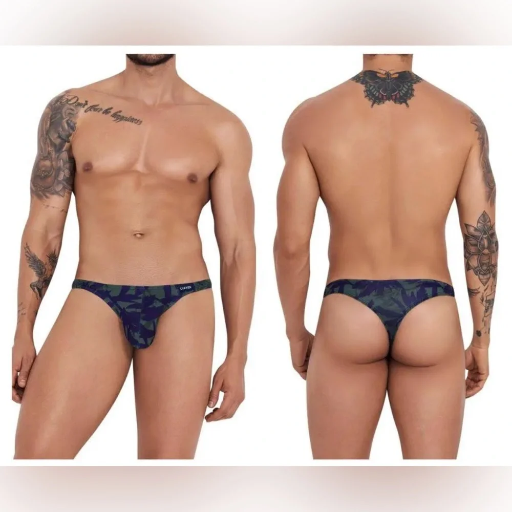 Clever Blue/Green Men’s Thong - Picture 3 of 9